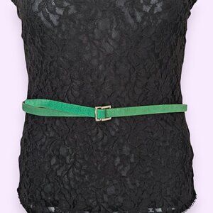 Vintage Jacob Thin Green Leather Belt